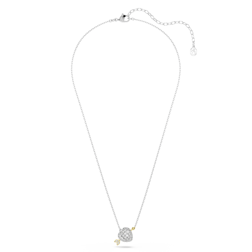 swarovski idyllia pendant  mixed cuts  heart  white  mixed metal finish
