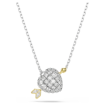 swarovski idyllia pendant  mixed cuts  heart  white  mixed metal finish