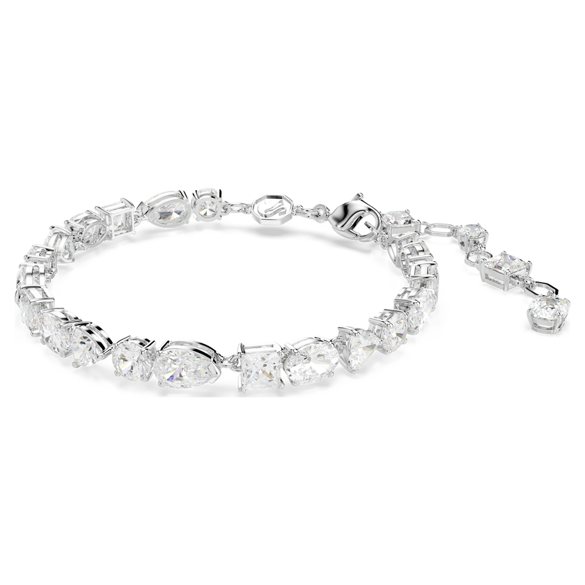 swarovski mesmera bracelet  mixed cuts  white  rhodium plated