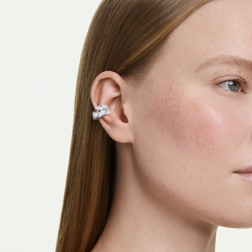 swarovski mesmera ear cuffs  marquise cut  white  rhodium plated