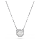 Constella pendant, Round cut, Pavé, White, Rhodium plated