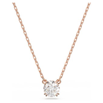 swarovski stilla pendant  round cut  white  rose gold tone plated