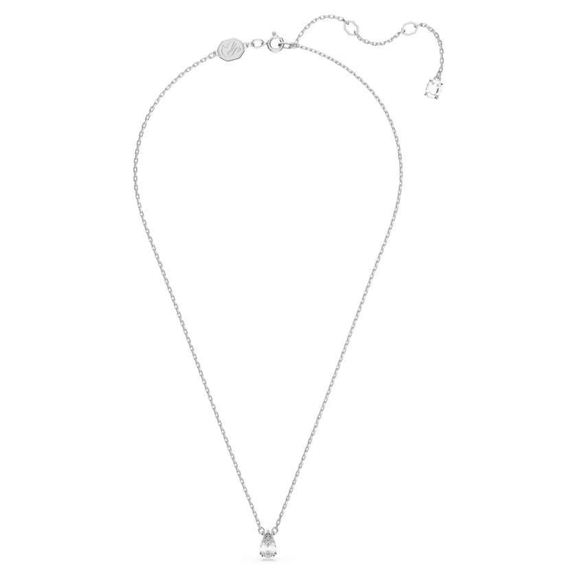 swarovski stilla pendant  pear cut  white  rhodium plated