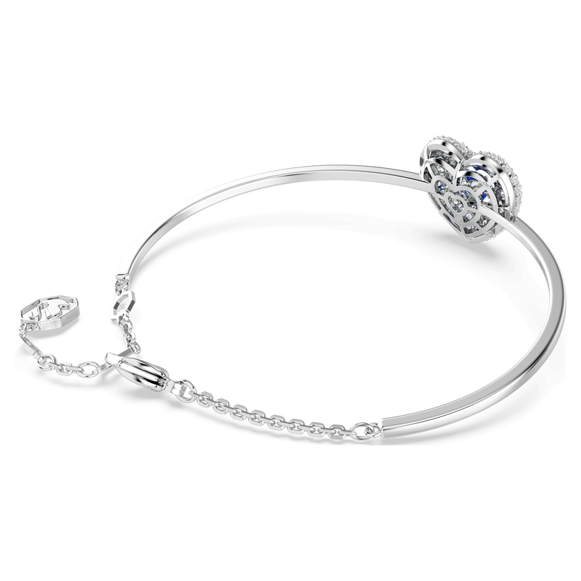 swarovski idyllia bangle  heart  blue  rhodium plated
