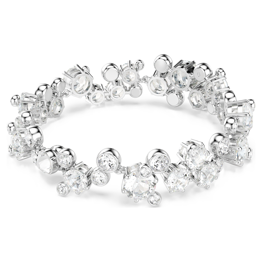 swarovski constella bracelet  mixed cuts  white  rhodium plated