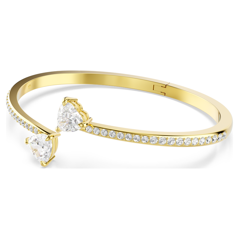 swarovski mesmera attract bangle  heart  white  gold tone plated