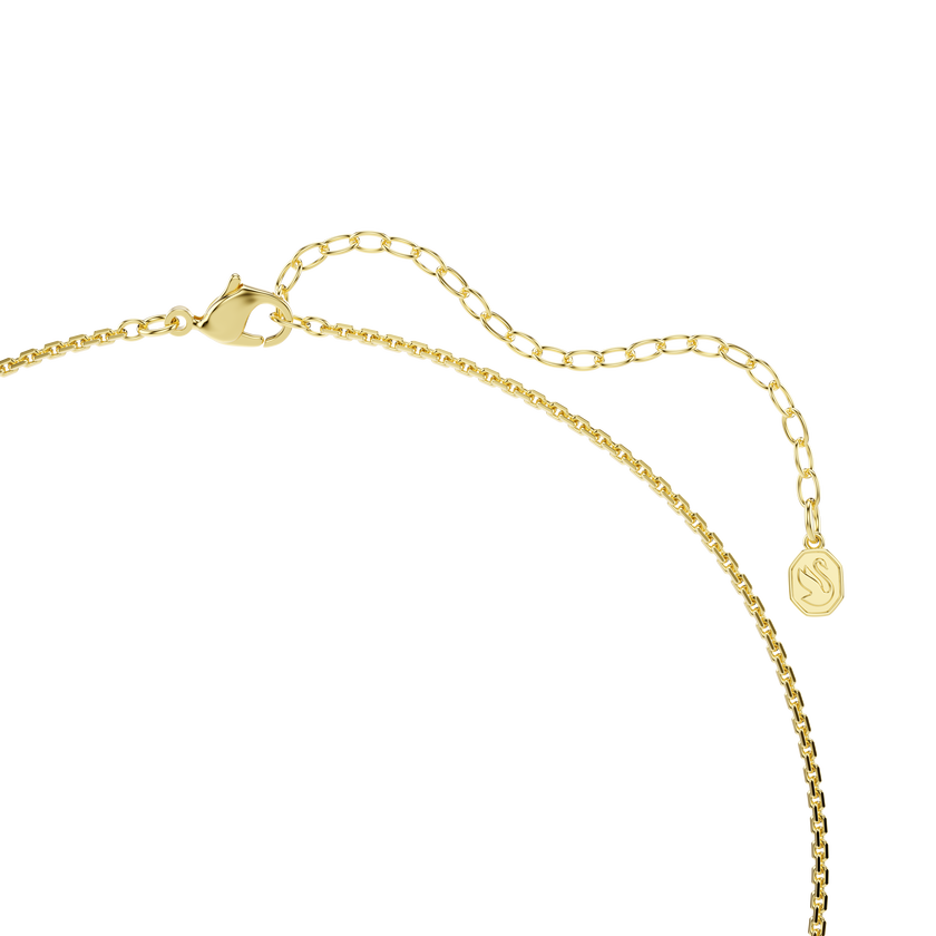 swarovski hyperbola necklace  round cut  white  gold tone plated