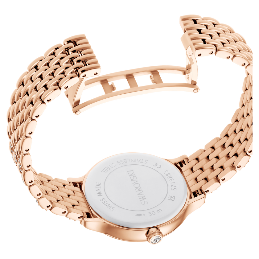 swarovski imber watch  swiss made  metal bracelet  rose gold tone  rose gold tone finish