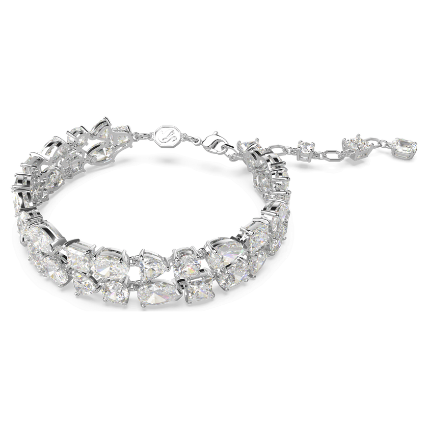 swarovski mesmera bracelet  mixed cuts  white  rhodium plated