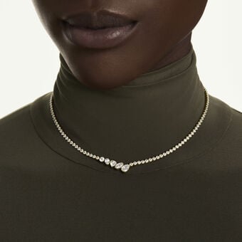 swarovski عقد mesmera، قطع متنوع، لون أبيض، لمسة نهائية من الذهب عيار 18 قيراط