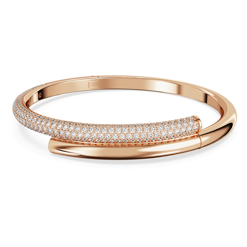 swarovski dextera bangle  magnetic closure  white  18k rose gold finish