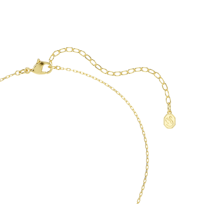 swarovski chroma pendant  mixed cuts  multicolored  gold tone plated