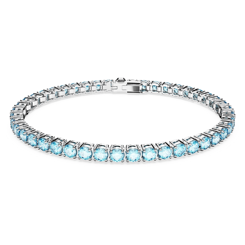 swarovski سوار matrix tennis، قطع مستدير، لون أزرق، طلاء روديوم