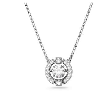 swarovski una necklace  round cut  white  rhodium plated