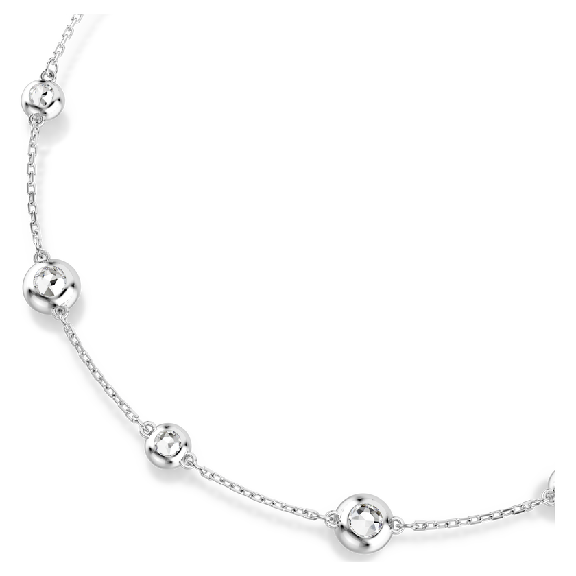 swarovski una angelic necklace  round cut  double sided motifs  white  rhodium plated