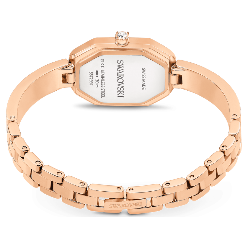 swarovski dextera bangle watch  swiss made  metal bracelet  rose gold tone  rose gold tone finish