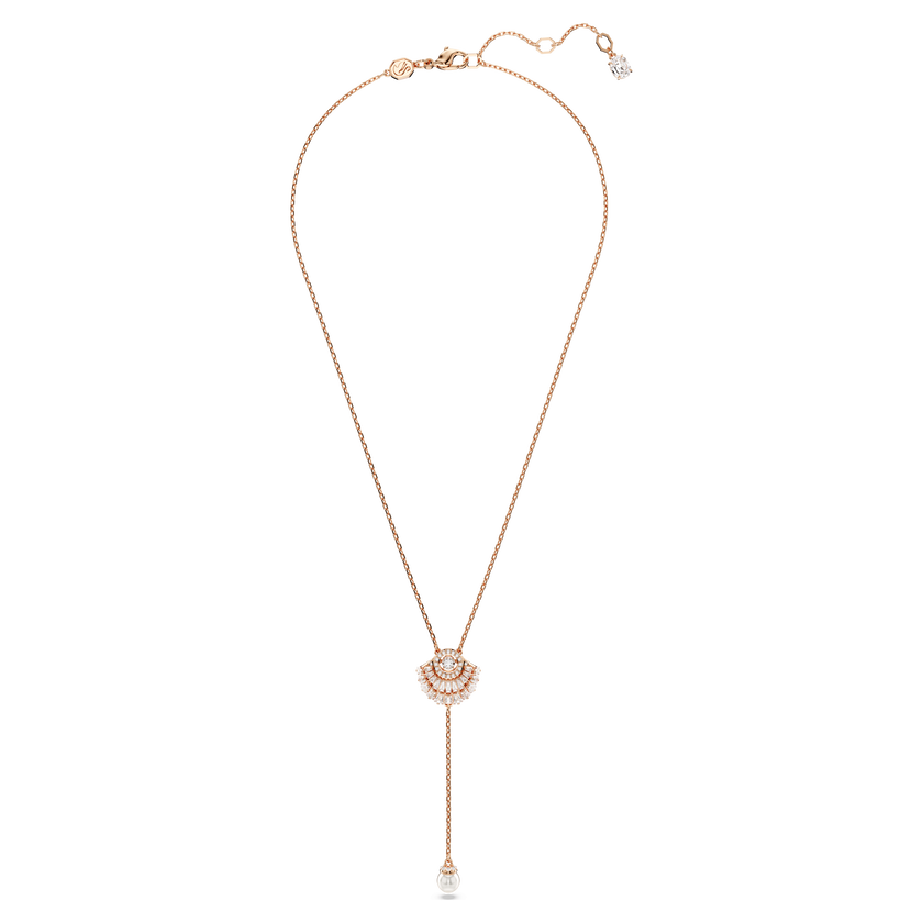 swarovski idyllia y pendant  crystal pearl  shell  white  rose gold tone plated