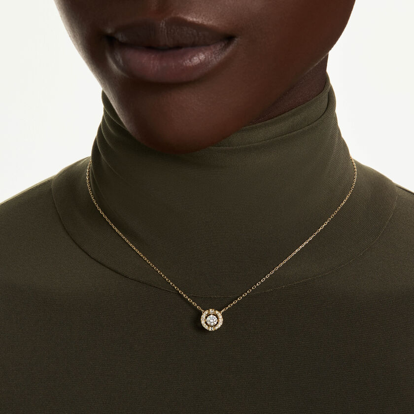 swarovski قلادة una angelic، قطع متنوع، لون أبيض، لمسة نهائية من الذهب عيار 18 قيراط