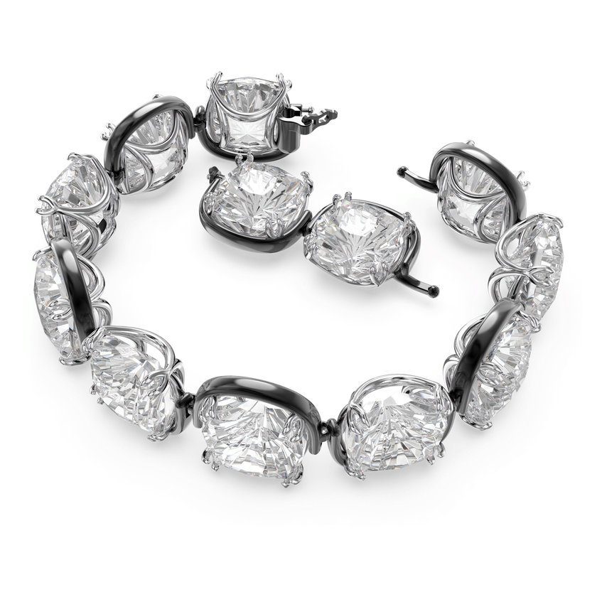 swarovski harmonia bracelet  cushion cut crystals  white  mixed metal finish