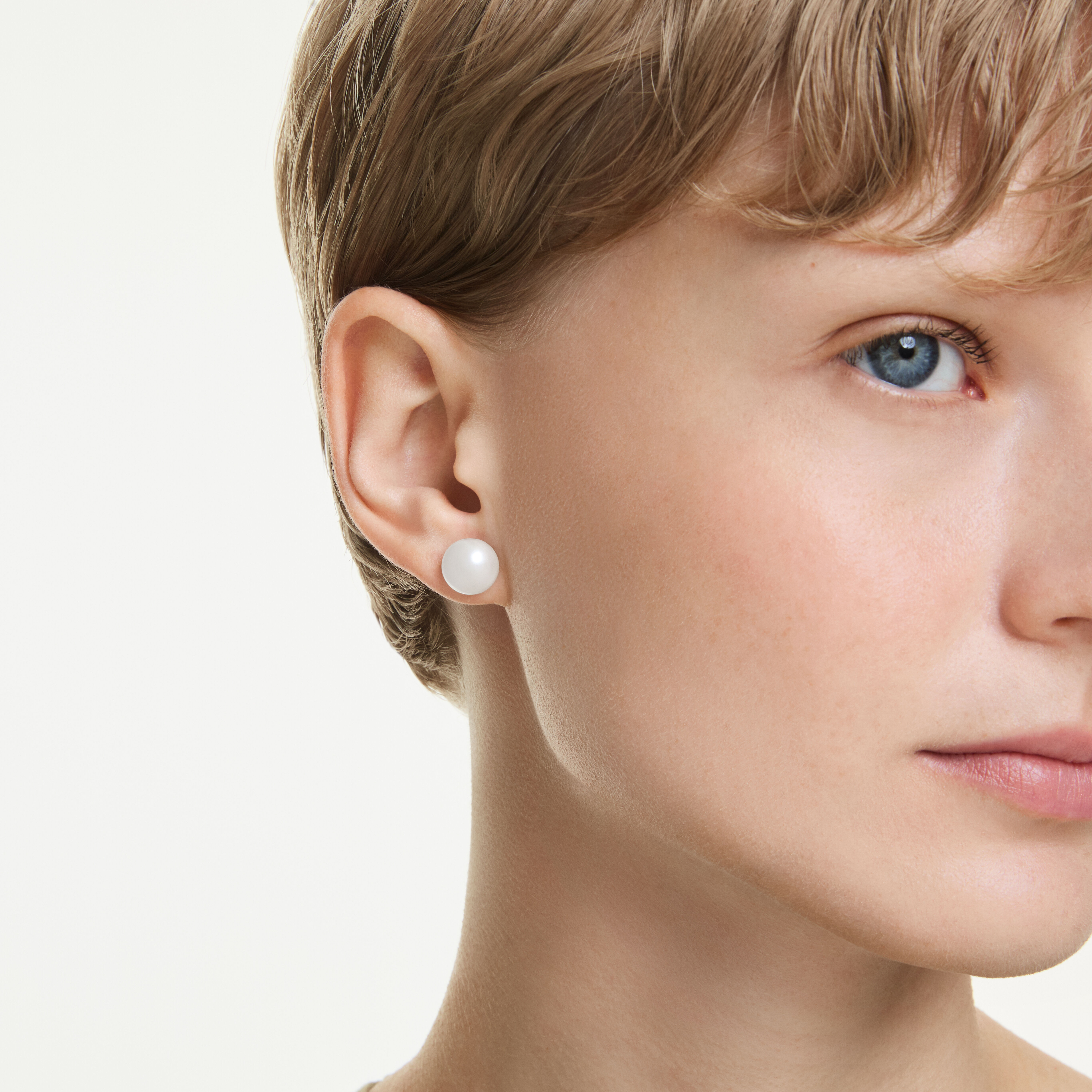 swarovski أقراط دبوسية matrix، لآلئ كريستال، لون أبيض، طلاء روديوم