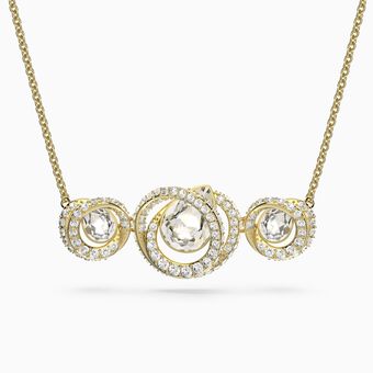 Generation necklace, White, Gold-tone plated