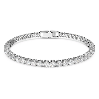 swarovski سوار tennis deluxe، لون أبيض، طلاء روديوم