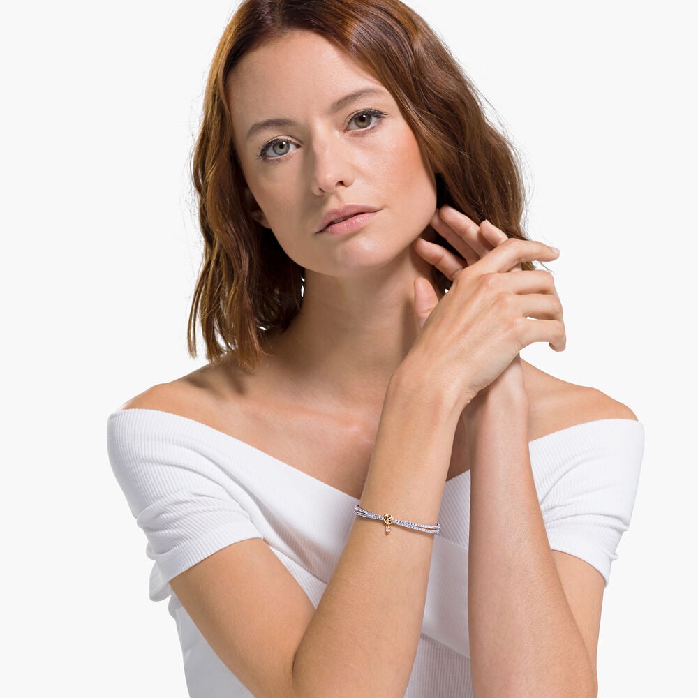 Buy Swarovski Lifelong Heart Bangle, White, Mixed metal