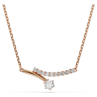 swarovski عقد matrix، قطع مُستدير، لون أبيض، لمسة نهائية من الذهب الوردي عيار 18 قيراط