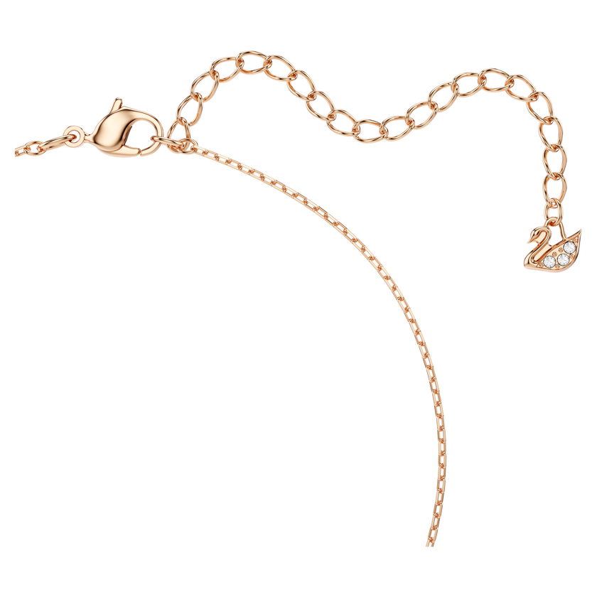 swarovski una necklace  clover  pink  rose gold tone plated