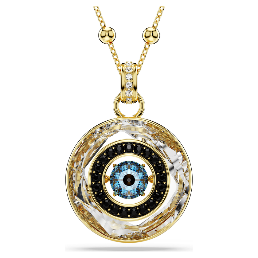 swarovski symbolica pendant  evil eye  medium  multicolored  gold tone plated
