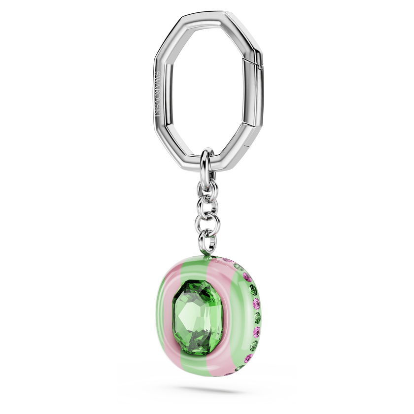 swarovski حلقة مفاتيح dulcis، قطع مثمن، ألوان متعددة، طلاء روديوم
