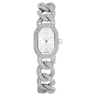 Dextera Chain watch, Swiss Made, Crystal bracelet, Silver tone, Stainless Steel