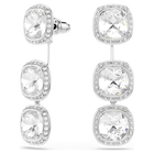 swarovski una angelic earrings  cushion cut  white  rhodium plated