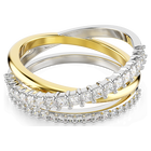 swarovski hyperbola ring  mixed cuts  white  mixed metal finish
