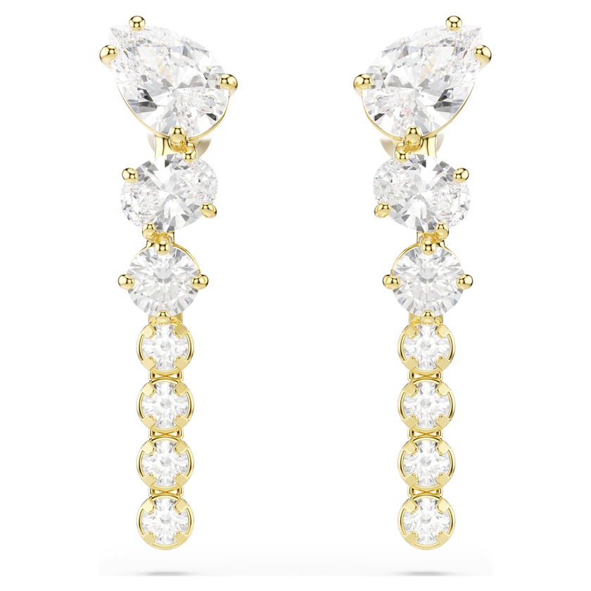 swarovski أقراط متدلية mesmera، قطع متنوع، لون أبيض، لمسة نهائية من الذهب عيار 18 قيراط