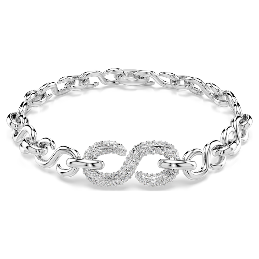 swarovski dextera bracelet  round cut  white  rhodium plated