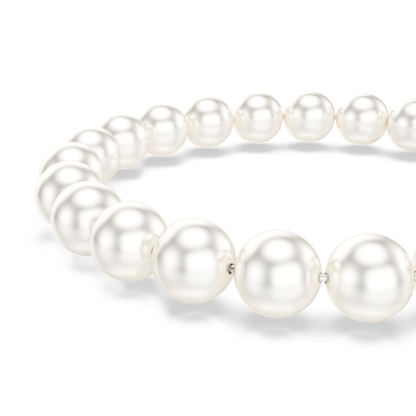 swarovski matrix bracelet  crystal pearl  white  rhodium plated