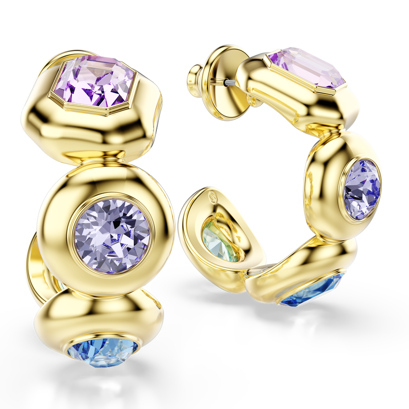 swarovski أقراط حلقية gema، قطع متنوع، ألوان متعددة، لمسة نهائية من الذهب عيار 18 قيراط