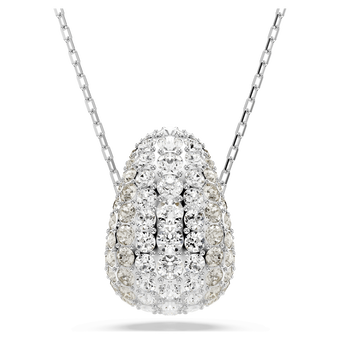 swarovski sublima pendant  round cut  white  rhodium plated