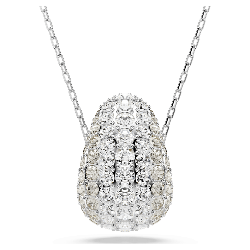 swarovski sublima pendant  round cut  white  rhodium plated