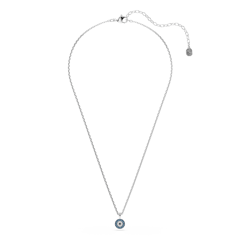 swarovski luckily pendant  pav   eye  blue  rhodium plated