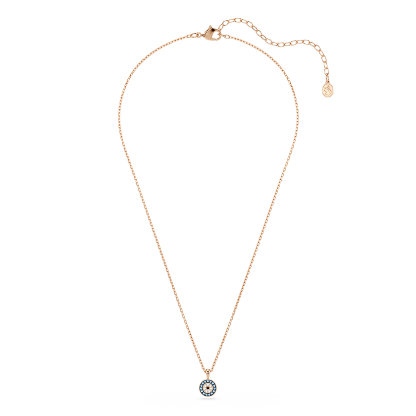 swarovski luckily pendant  pav   eye  blue  rose gold tone plated