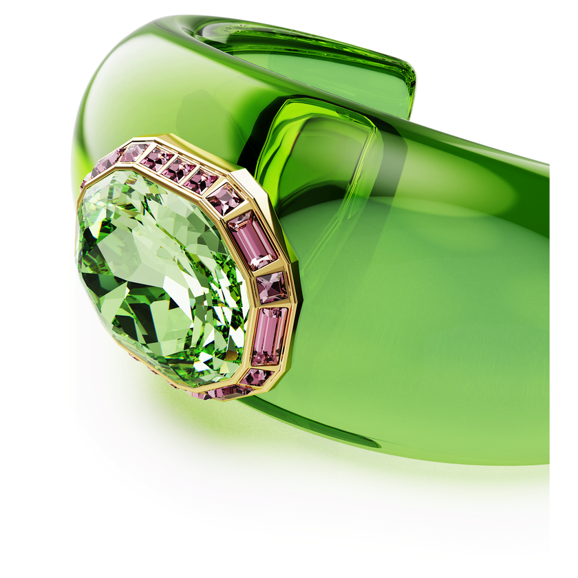 swarovski dulcis cuff  octagon cut  pav   green  gold tone plated