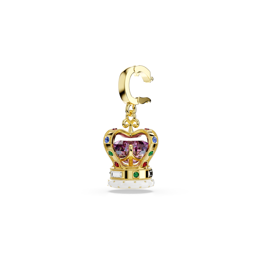 swarovski minions crown charm  mixed cuts  multicolored  18k gold finish