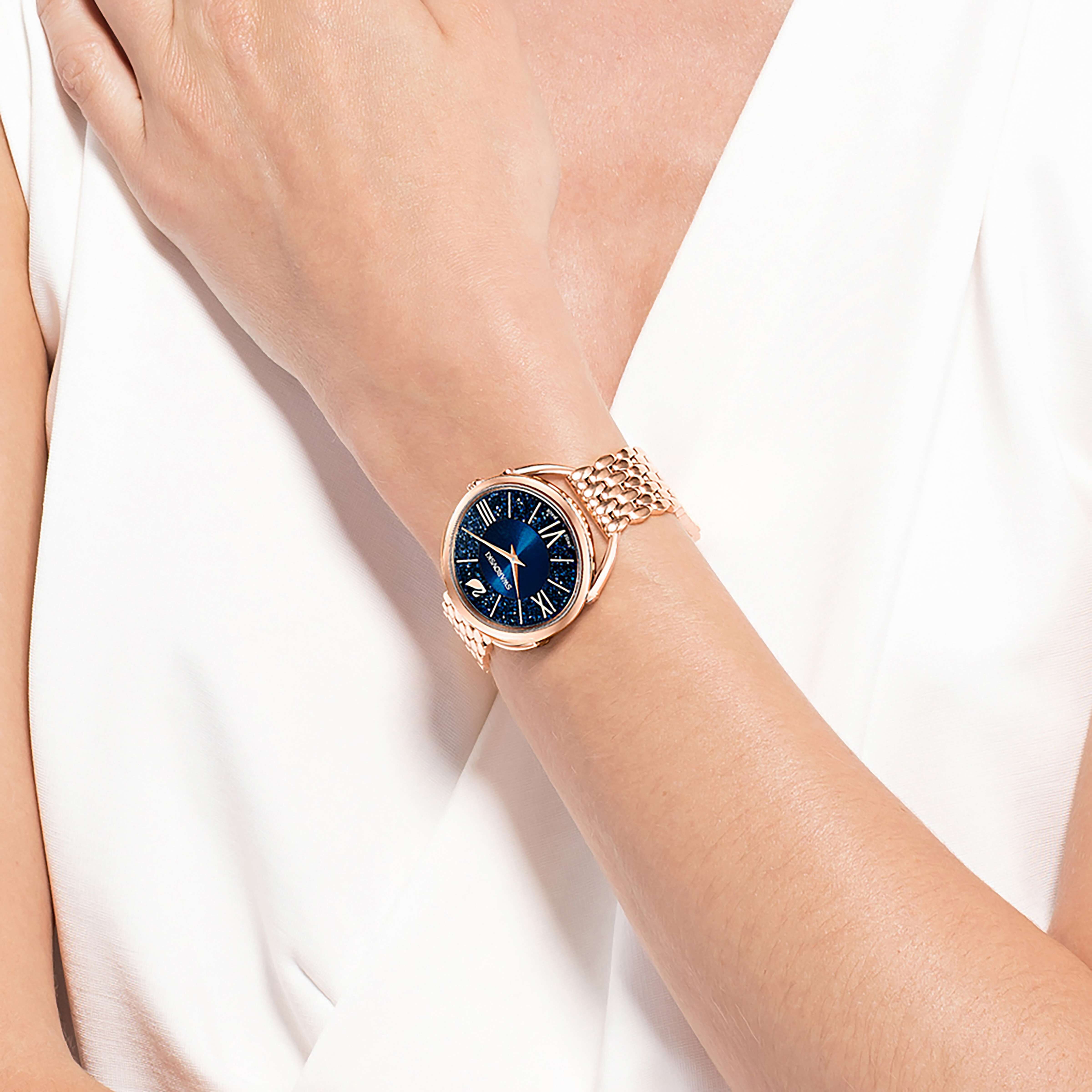Buy Swarovski Crystalline Glam Watch Metal Bracelet Blue Rose gold tone PVD