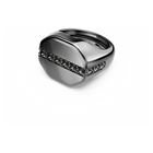 swarovski خاتم dextera octagon، شكل مثمن، قطع مستدير، لون أسود، طلاء روثينيوم