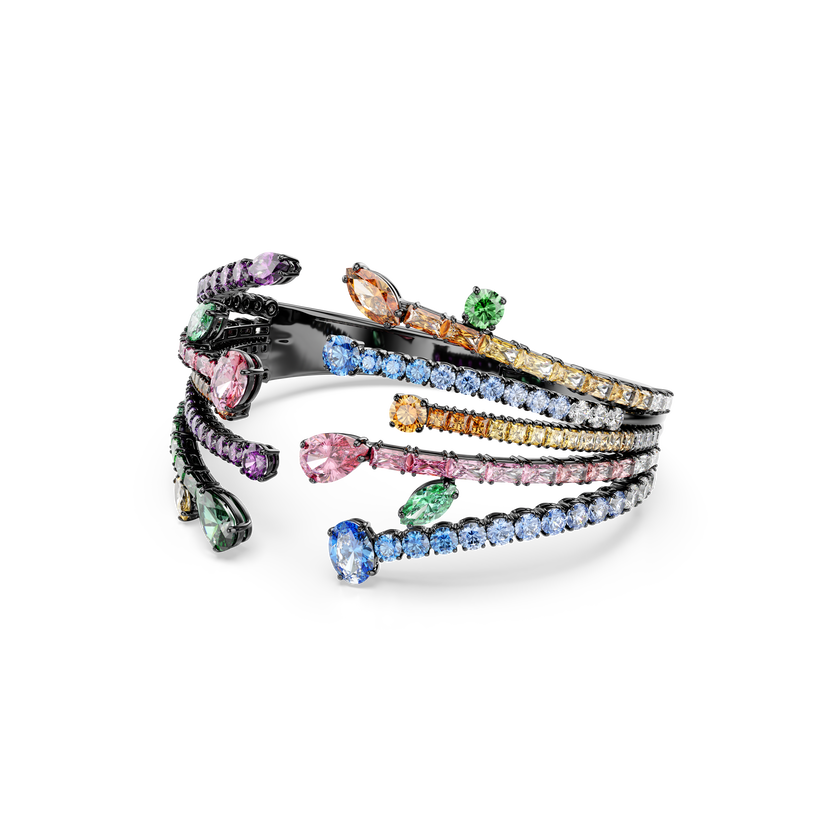 swarovski سوار matrix، قطع متنوع، شكل باقة، ألوان متعددة، طلاء روثينيوم