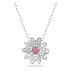Eternal Flower pendant, Flower, Pink, Mixed metal finish
