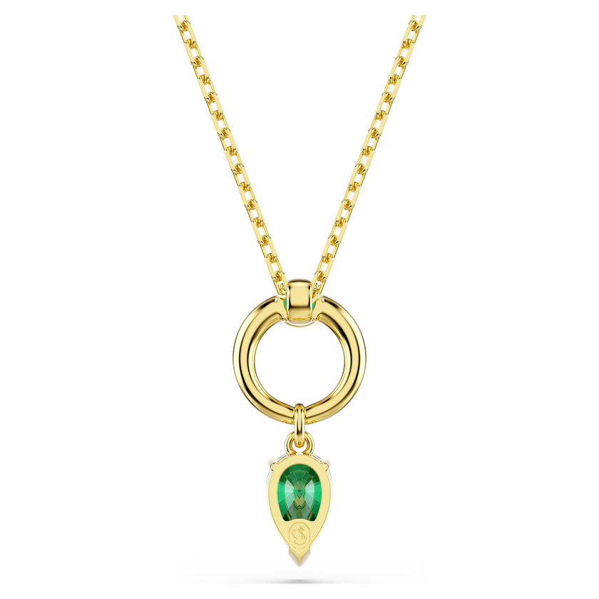 swarovski mesmera pendant  mixed cuts  green  gold tone plated