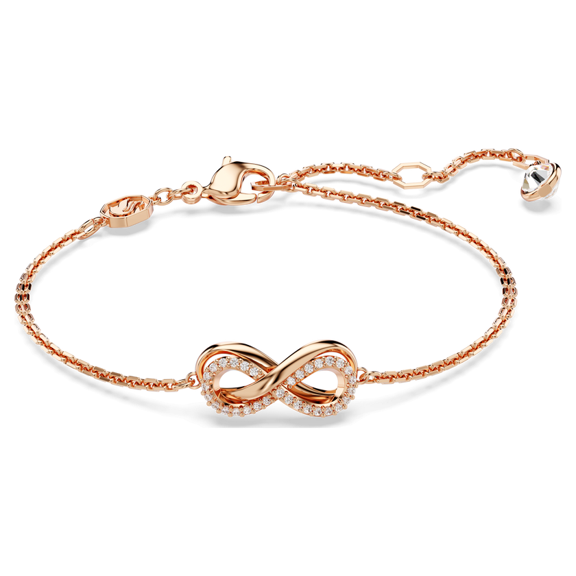 swarovski hyperbola set  infinity  white  rose gold tone plated